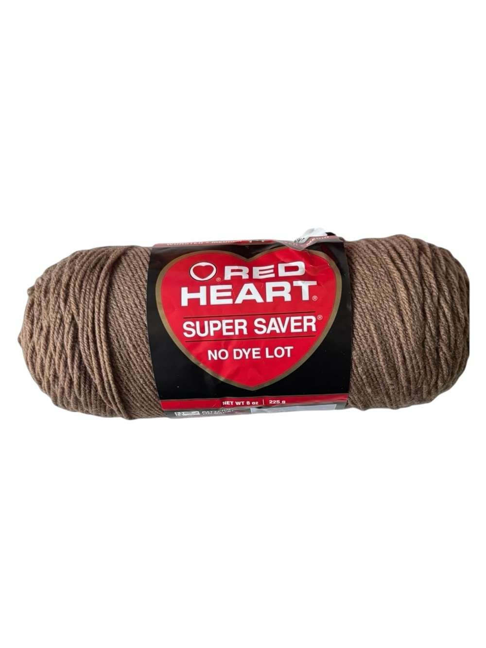 Red Heart Super Saver Yarn Taupe 8oz Skein Worsted 100% Acrylic New No Dye Lot